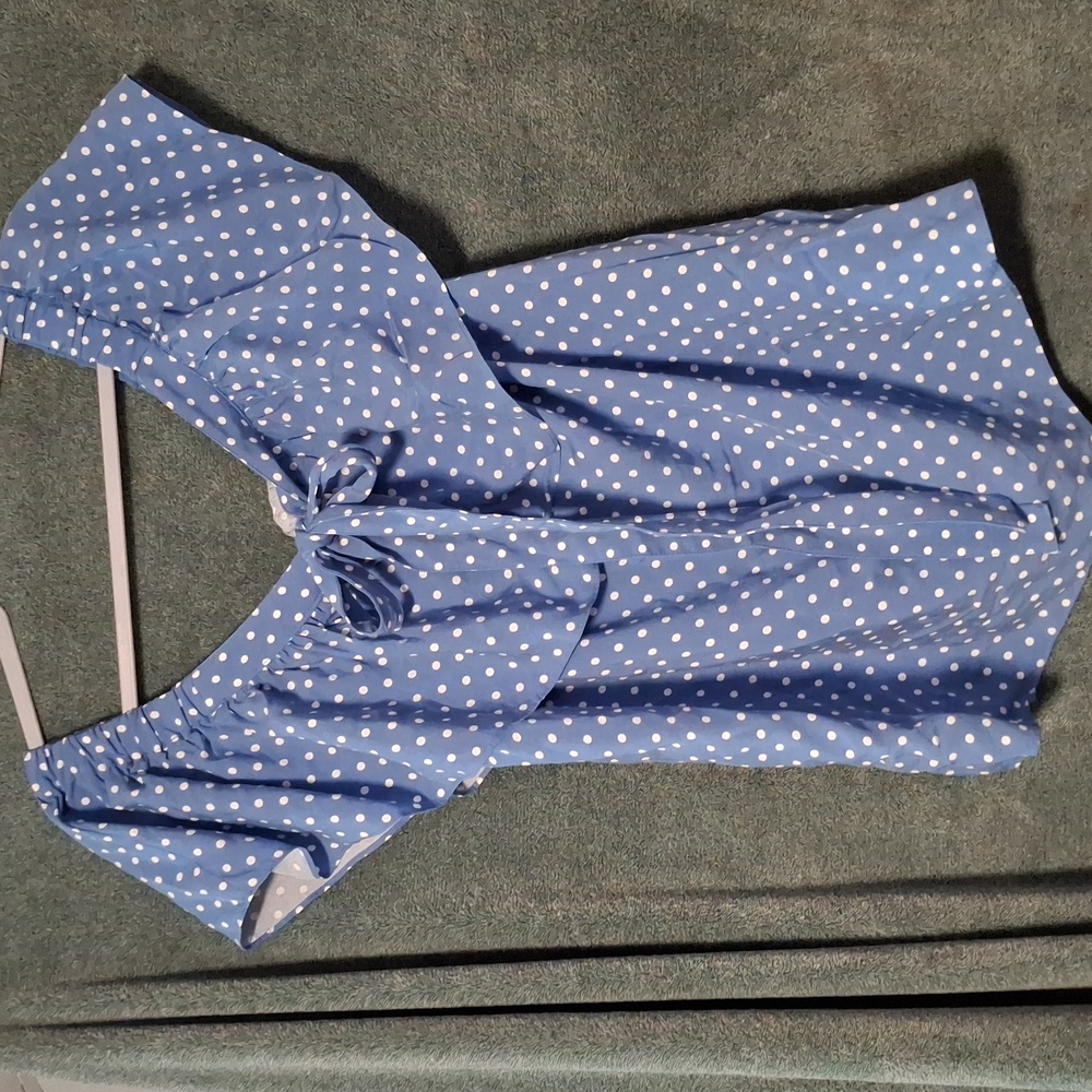 Elegant Blue Tommy Hilfiger Polka Dot Blouse